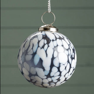 Mottled Glass Bauble | Blue and White in Christmas Decorations from Oriana B www.orianab.com