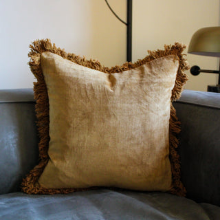 Velvet Fringed Cushion | Mustard | 45 x 45Oriana BHomewares