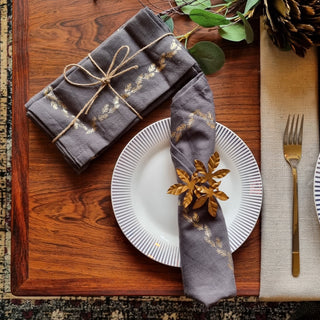 Napkins with Gold Print | Set of 4 in Archived from Oriana B www.orianab.com