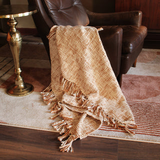 Natural Cotton Fringed Throw in Archived from Oriana B www.orianab.com