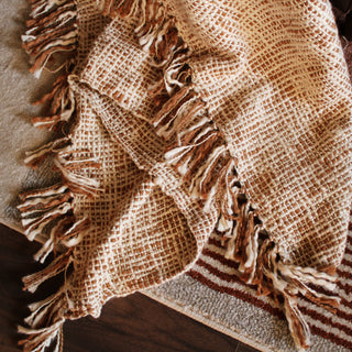 Natural Cotton Fringed Throw in Archived from Oriana B www.orianab.com