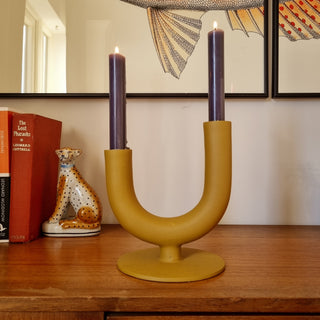 Ochre Metal Candlestick in Homewares from Oriana B www.orianab.com