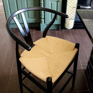 Open Back Black and Rattan Bar Stool in Furniture from Oriana B www.orianab.com