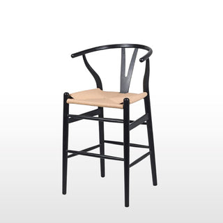 Open Back Black and Rattan Bar Stool in Furniture from Oriana B www.orianab.com