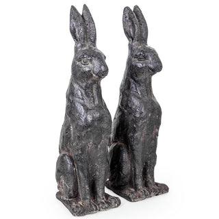Pair of Large Rustic Rabbit FiguresOriana BOutdoor