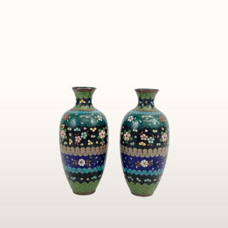 Pair of Vintage Cloisonné Vases in Archived from Oriana B www.orianab.com