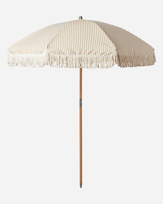 Pattern Fringed Parasol | Cream Sand Stripe in Outlet from Oriana B www.orianab.com