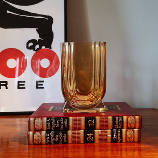 Petite Amber Yellow Art Deco Vase in Homewares from Oriana B www.orianab.com