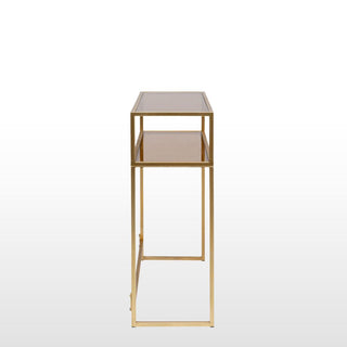 Petite Gold Console | Smoked Glass in Furniture from Oriana B www.orianab.com