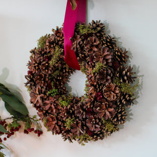 Pinecone Wreath in Christmas from Oriana B. www.orianab.com