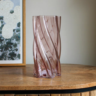 Pink Glass Swirl Vase in Archived from Oriana B www.orianab.com