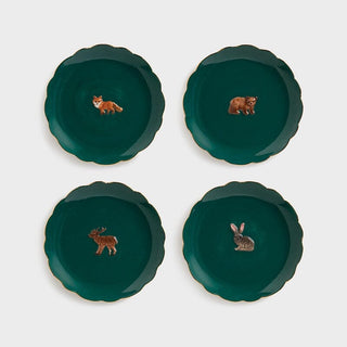 Plate forest animal set of 4 in Homewares from Oriana B. www.orianab.com