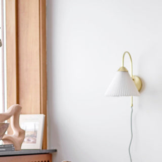 Pleated White Linen Wall Light in Archived from Oriana B www.orianab.com