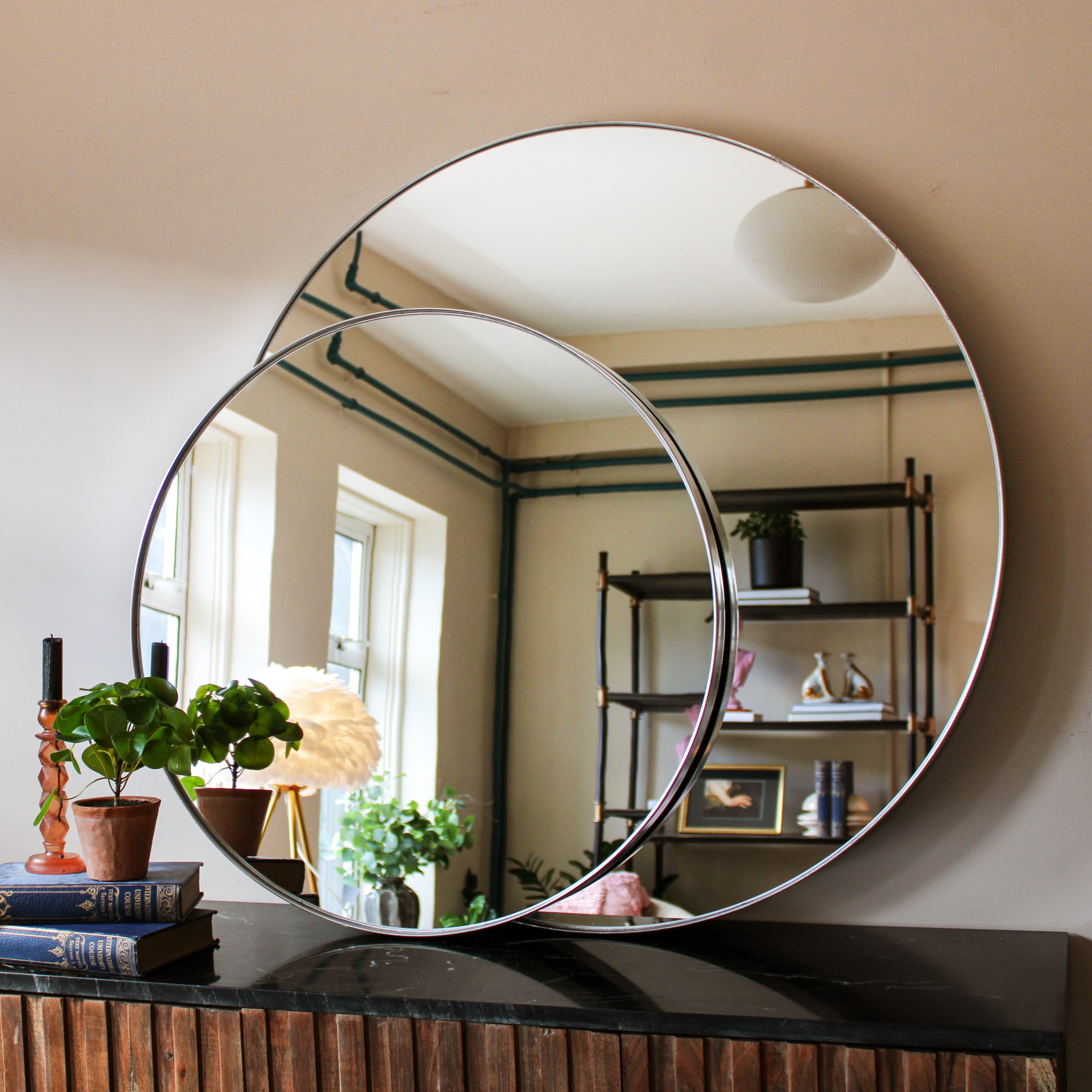 Portland Round Silver Mirror | 90cm – Oriana B
