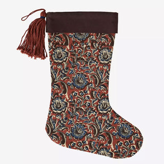 Printed christmas stocking in brown in Christmas Decorations from Oriana B. www.orianab.com
