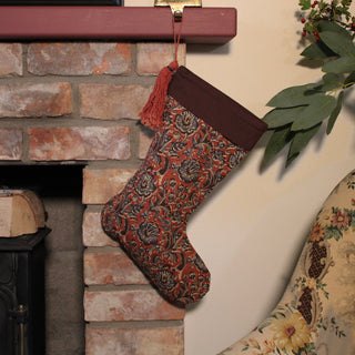 Printed christmas stocking in brown in Christmas Decorations from Oriana B. www.orianab.com