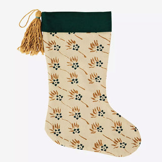 Printed christmas stocking in green in Christmas Decorations from Oriana B. www.orianab.com