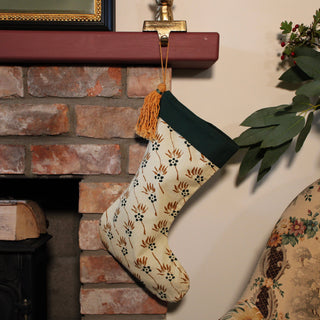 Printed christmas stocking in green in Christmas Decorations from Oriana B. www.orianab.com