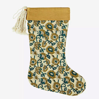 Printed christmas stocking in yellow in Christmas Decorations from Oriana B. www.orianab.com