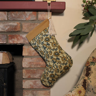 Printed christmas stocking in yellow in Christmas Decorations from Oriana B. www.orianab.com