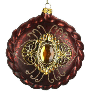 Red and Gold Glass Tree Ornament in Christmas Decorations from Oriana B www.orianab.com