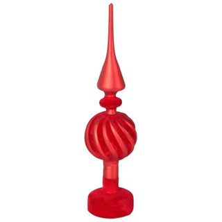 Red Glass and Velvet Finial in Christmas Decorations from Oriana B www.orianab.com