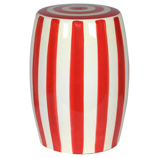 Red Striped Ceramic Stool in Archived from Oriana B www.orianab.com