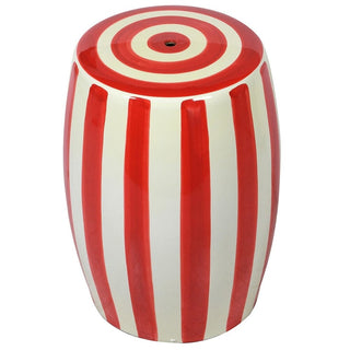 Red Striped Ceramic Stool in Archived from Oriana B www.orianab.com