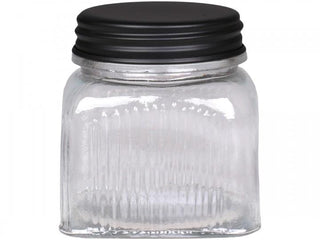 Reeded Storage Jar with Black Lid | 2 sizes in Homewares from Oriana B www.orianab.com