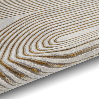 Retro Swirl Rug | Gold & Grey | 2 Sizes in Homewares from Oriana B www.orianab.com