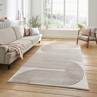 Retro Swirl Rug | Rose & Grey | 2 Sizes in Homewares from Oriana B www.orianab.com