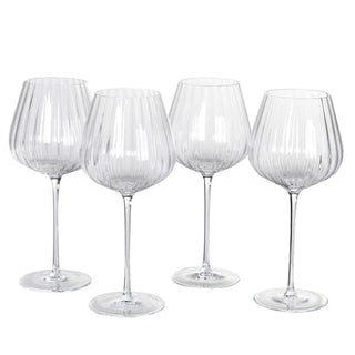 Ribbed Red Wine Glasses | Set of 4 in Homewares from Oriana B www.orianab.com