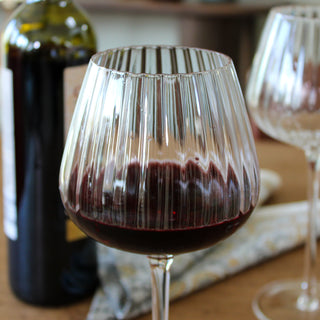 Ribbed Red Wine Glasses | Set of 4 in Homewares from Oriana B www.orianab.com
