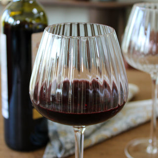 Ribbed Red Wine Glasses | Set of 4 in Homewares from Oriana B. www.orianab.com