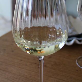 Ribbed White Wine Glasses | Set of 4 in Homewares from Oriana B www.orianab.com