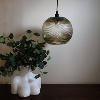 Ridged Glass Ceiling Pendant in Lighting from Oriana B www.orianab.com