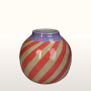 Round Striped Vase | Pink in Homewares from Oriana B www.orianab.com