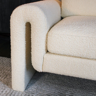 Curved Ivory Boucle Armchair | Irish Online Furniture ShopOriana BFurniture