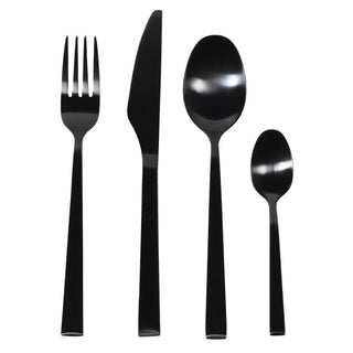 Set of 16 Black Stainless Steel Cutlery Set in Homewares from Oriana B. www.orianab.com