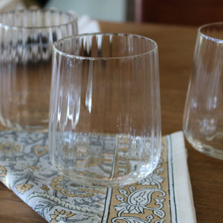 Set of 4 Ribbed Tumblers in Glasses from Oriana B. www.orianab.com