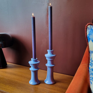 Short Powder Blue Candlestick in Homewares from Oriana B www.orianab.com