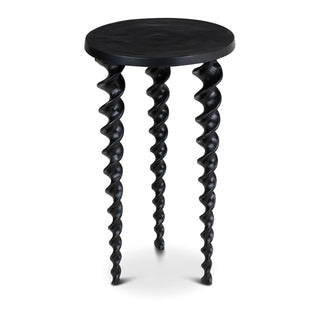 Black Corkscrew Leg Side Table | TallOriana BFurniture