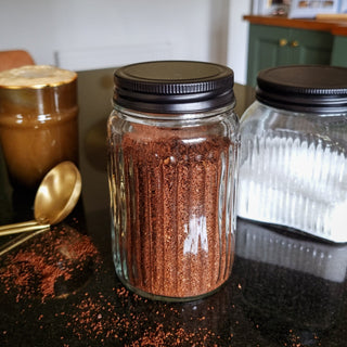 Reeded Storage Jar with Black Lid | 2 sizesOriana BHomewares