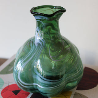 Swirled Green Glass Decorative Vase in Homewares from Oriana B. www.orianab.com