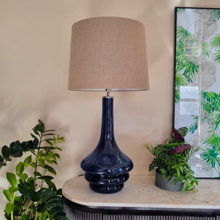 Tall Glass Table Lamp | Blue in Lighting from Oriana B www.orianab.com