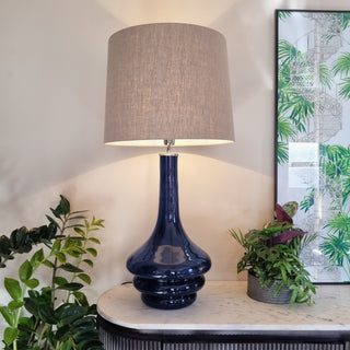 Tall Glass Table Lamp | Blue in Lighting from Oriana B www.orianab.com