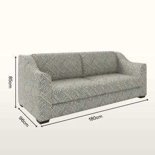 The Kidman Sofa | Geometric | Anthracite in Bespoke 2 Seater 180 Double Cushion from Oriana B. www.orianab.com