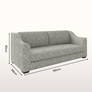 The Kidman Sofa | Geometric | Anthracite in Bespoke 2 Seater 180 Single Cushion from Oriana B. www.orianab.com