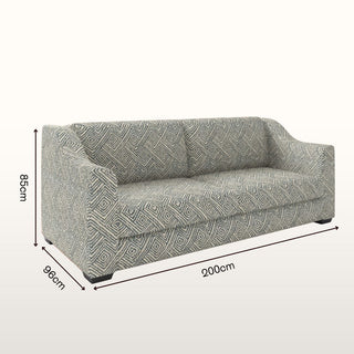The Kidman Sofa | Geometric | Anthracite in Bespoke 3 Seater 200 Double Cushion from Oriana B. www.orianab.com