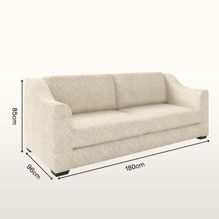 The Kidman Sofa | Geometric | Beige in Bespoke 2 Seater 180 Double Cushion from Oriana B. www.orianab.com